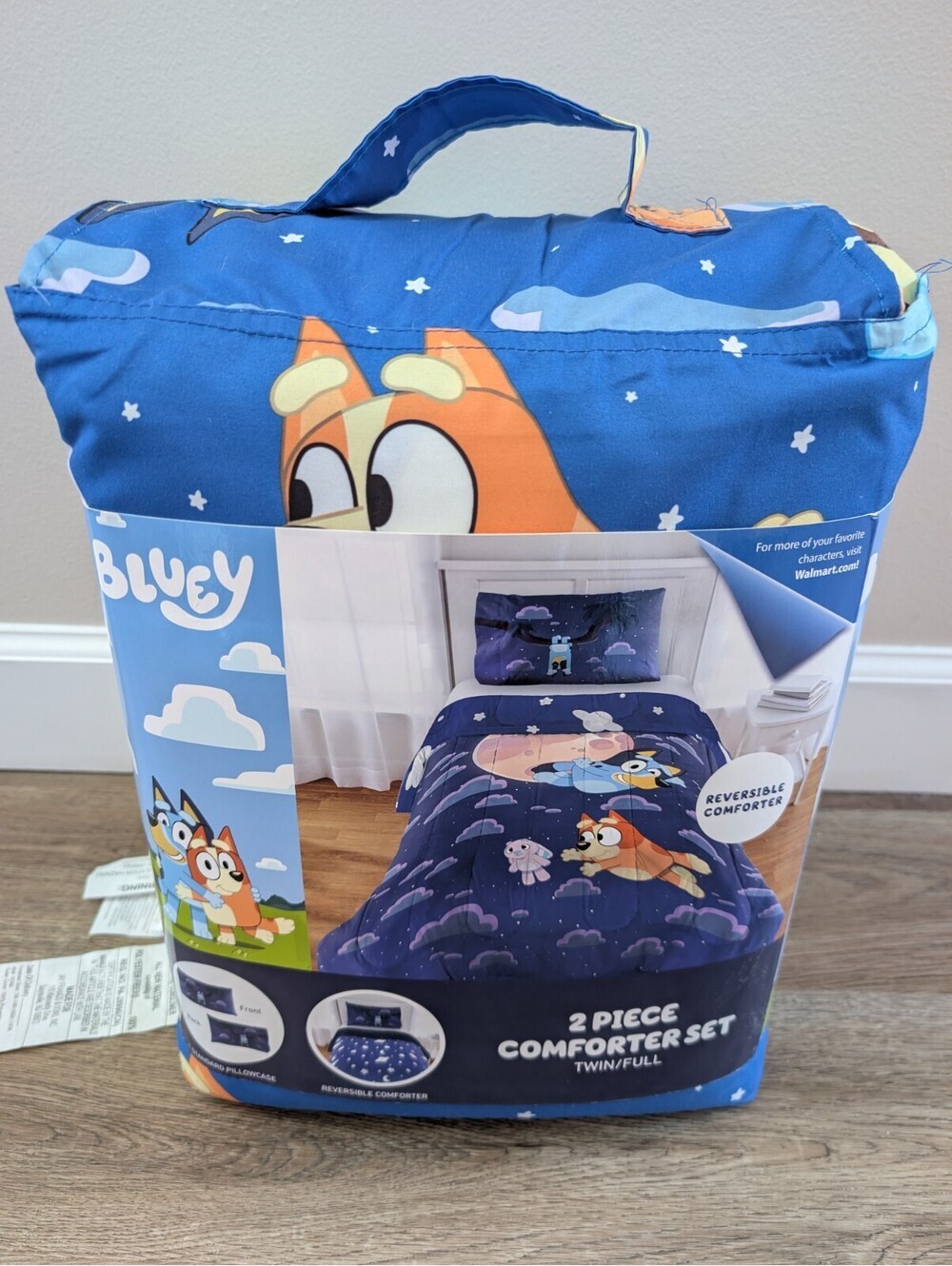 NWT Bluey 2 Piece Twin/Full Reversible Comforter & Pillowcase Bedding Set